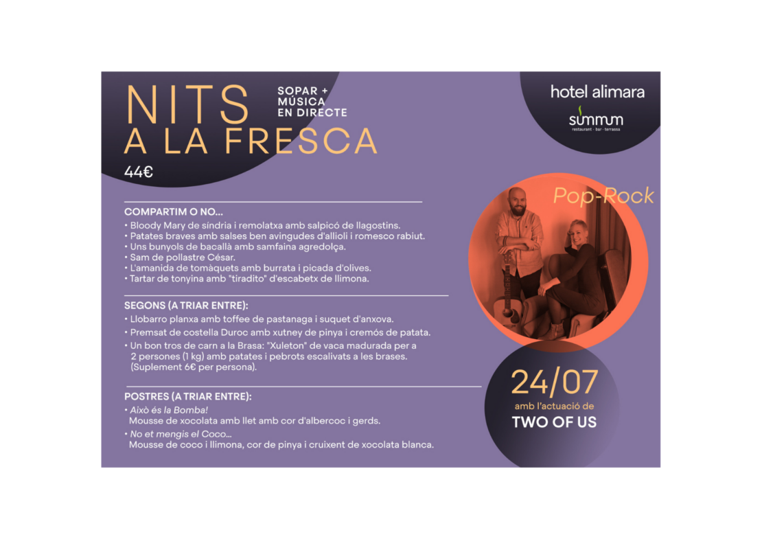 CENA, MÚSICA EN DIRECTO Y CÒCTELES: ¿QUÉ MÁS SE PUEDE PEDIR?